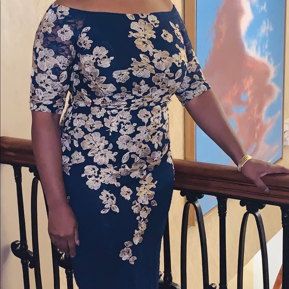 Blue lace dress